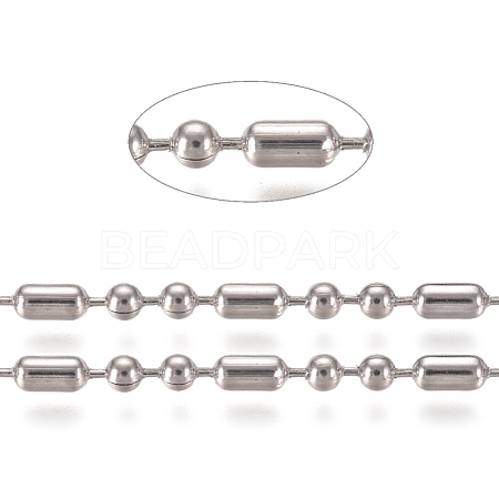 Tarnish Resistant 304 Stainless Steel Ball Chains CHS-E021-07A-P-1