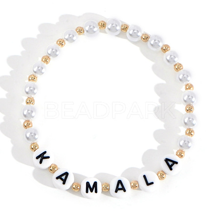 Minimalist ABS Imitatiom Pearl Round Beads Stretch Bracelets for Women EC7988-8-1
