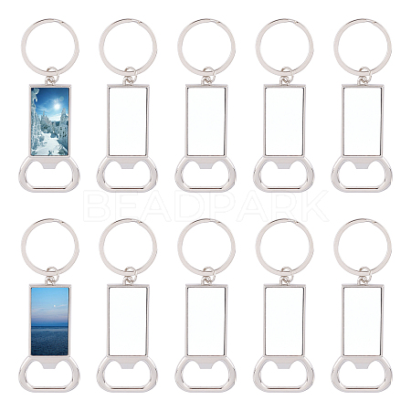 Sublimation Blanks Keychains Zinc Alloy Bottle Opener Blank Key Rings KEYC-PH0001-39P-1