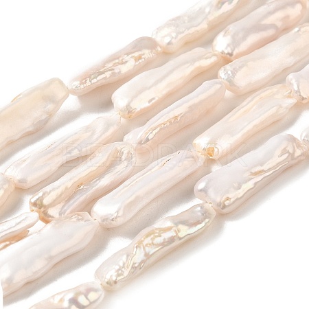 Natural Baroque Pearl Keshi Pearl Beads Strands PEAR-E016-016-1