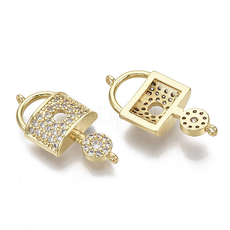Brass Micro Pave Clear Cubic Zirconia Links ZIRC-S067-049-NF-1