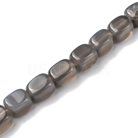 Natural Grey Agate Beads Strands G-F743-02P-1