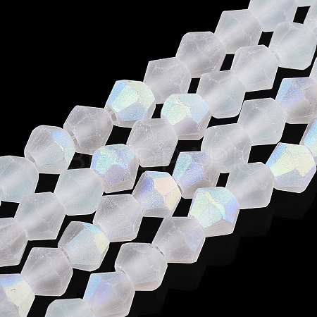 Imitate Austrian Crystal Bicone Frosted Glass Beads Strands EGLA-A039-T4mm-MB13-1