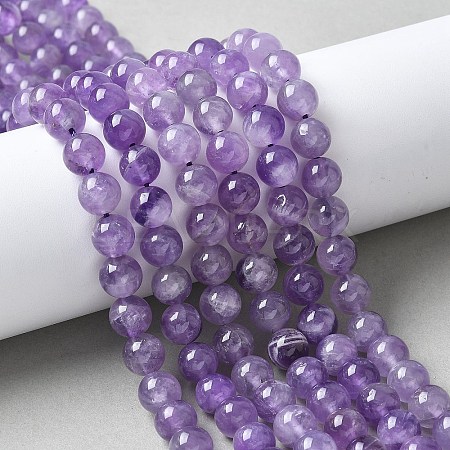 Natural Amethyst Beads Strands G-M445-8MM-01A-1
