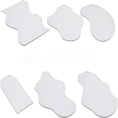 6Pcs 6 Styles Acrylic Mirror AJEW-GO0002-06-1