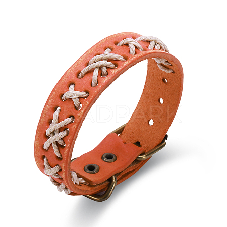Leather Cord Bracelets BJEW-BB42929-A-1