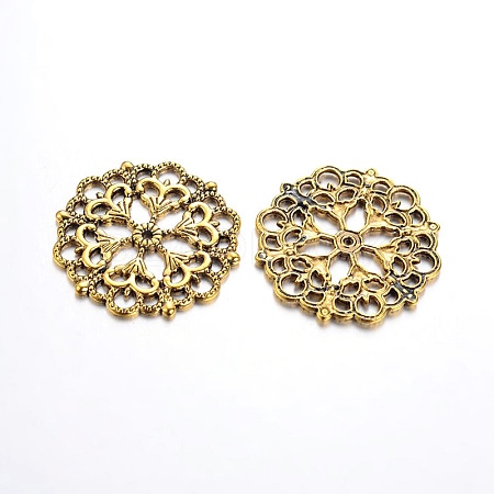 Tibetan Style Filigree Joiners Links LS-TIBE-A11623-AG-FF-1