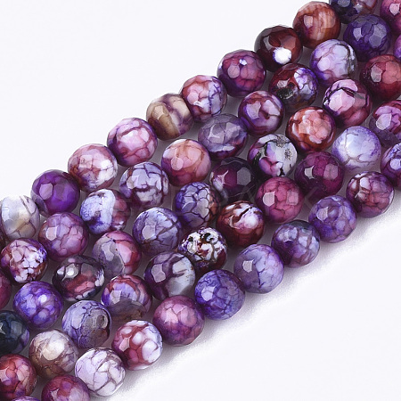 Natural Crackle Agate Beads Strands X-G-T119-01A-05-1