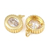 Brass Pave Clear Cubic Zirconia Pendants KK-CBA56EF-35A-G-02-2