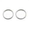 Tarnish Resistant Original Color 304 Stainless Steel Split Key Ring Clasps for Keychain Making STAS-E083-21P-1