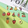 72Pcs 12 Styles Light Gold Plated Alloy Enamel Pendants ENAM-LS0001-01LG-5