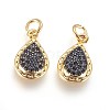 Brass Micro Pave Cubic Zirconia Charms ZIRC-G150-06A-2