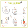 12cs 6 Style Carrot & Rabbit & Cat & Paw Locking Stitch Markers HJEW-PH01596-2