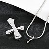 304 Stainless Steel Cross Pendant Pet Urn Ashes Necklaces NJEW-S455-02P-5