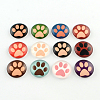 Half Round/Dome Dog Paw Print Photo Glass Flatback Cabochons for DIY Projects GGLA-Q037-12mm-08-1