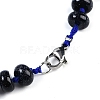 Synthetic Blue Goldstone Rondelle Graduated Beaded Necklaces for Women Men NJEW-K388-02A-3