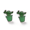 Acrylic Cute Plants Stud Earrings with Plastic Pins for Women EJEW-F293-01B-1