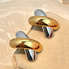 304 Stainless Steel Two Tone Stud Earrings EJEW-G422-04GP-02-1