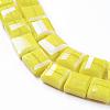 Electroplate Opaque Solid Color Glass Beads Strands EGLA-M020-06-3