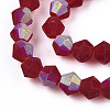 Imitate Austrian Crystal Bicone Frosted Glass Beads Strands EGLA-A039-T4mm-MB27-3