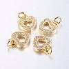 Long-Lasting Plated Brass Micro Pave Cubic Zirconia Charms X-ZIRC-F069-50G-1