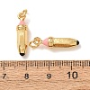 Brass with Pink Enamel Pendants KK-CBA2F11-33G-3