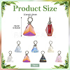 35Pcs 7 Colors Glass Pendants PALLOY-YW00222-3