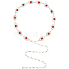 1Pc Alloy with Resin Imitation Turquoise Oval Link Chain Belts AJEW-CY0001-79A-6