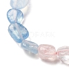 Natural Aquamarine & Rose Quartz Beads Strands G-L610-B04-A01-4