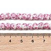 Handmade Flower Printed Porcelain Ceramic Beads Strands PORC-M005-6mm-03-3