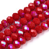 Electroplate Opaque Solid Color Glass Beads Strands EGLA-A034-P1mm-L21-1