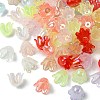 6-Petal Imitation Jelly Acrylic Bead Caps JACR-FS0001-02-3