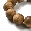 20mm Round Wood Beaded Stretch Bracelets BJEW-B080-10A-2