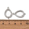 Teardrop Brass Micro Pave Clear Cubic Zirconia Connector Cabochon Settings KK-NH0007-01P-3