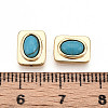 Brass Pave Synthetic Turquoise Beads KK-N258-14G-3