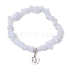 Natural Blue Lace Agate Chip Beaded Stretch Bracelets BJEW-JB11133-08-1