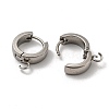 201 Stainless Steel Huggie Hoop Earrings Findings STAS-A167-01S-P-2