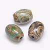 Tibetan Style 3-Eye dZi Beads X-TDZI-G009-B42-1
