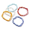 Glass Twist Rectangle Beaded Stretch Bracelet BJEW-JB09552-1