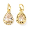 Rack Plating Brass Micro Pave Clear Cubic Zirconia Charms KK-Z026-10G-1