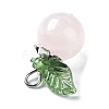 Natural Rose Quartz Fruit Pendants PALLOY-TA00077-01-3