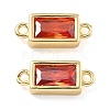 Brass Pave Glass Rectangle Connector Charms KK-H002-06G-02-1