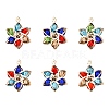 6Pcs Rack Plating Iron Glass Pendants IFIN-YW0001-52-1