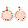 Alloy Pendant Cabochon Settings X-PALLOY-S107-005RG-RS-2