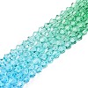 Gradient Color Baking Paint Glass Bead Strands DGLA-A039-T6mm-A018-4