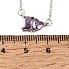 Brass Pave Cubic Zirconia Rectangle and Heart Pendant Cable Chain Necklaces KK-CBAB173-04P-03-5