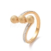 Crystal Rhinestone Triple Round Ball Finger Ring RJEW-D120-17G-1