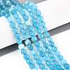Dyed Natural White Jade Beads Strands G-T139-6mm-60-16-1