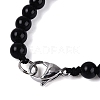 Natural Black Onyx(Dyed & Heated) Round & Cone Beaded Necklaces NJEW-N064-03B-4