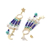 Glass Seed Beads & Shell Pearl Chandelier Earrings EJEW-TA00488-4